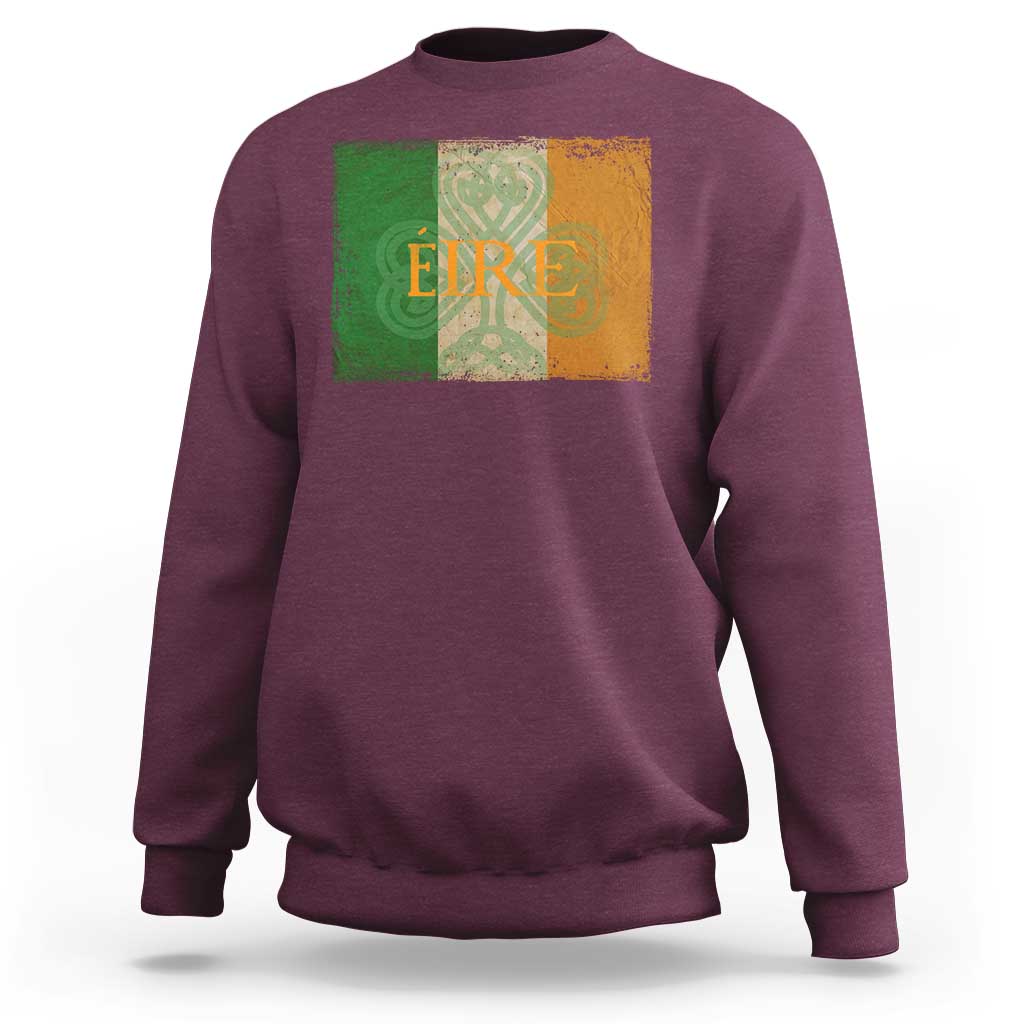 Eire Irish Pride Sweatshirt Celtic Shamrock Ireland Flag