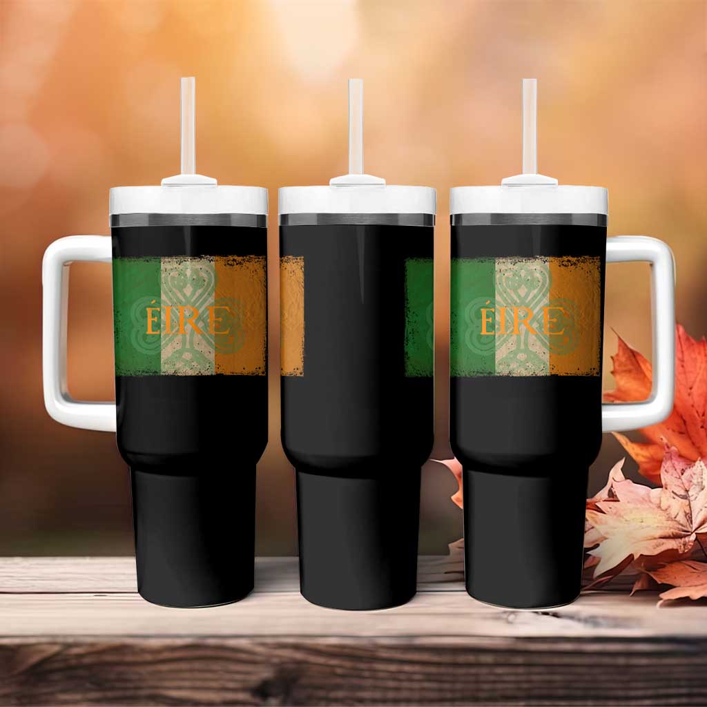 Eire Irish Pride Tumbler With Handle Celtic Shamrock Ireland Flag