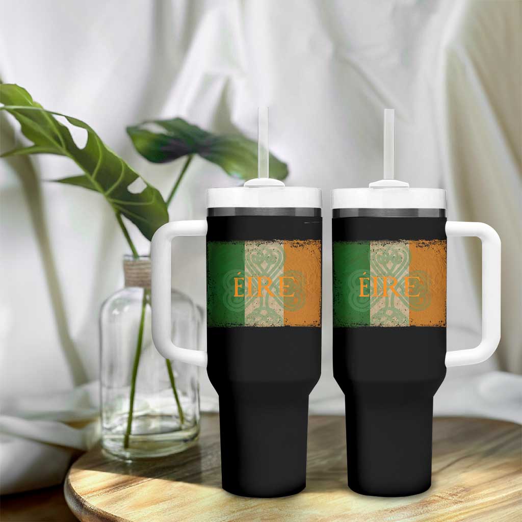 Eire Irish Pride Tumbler With Handle Celtic Shamrock Ireland Flag