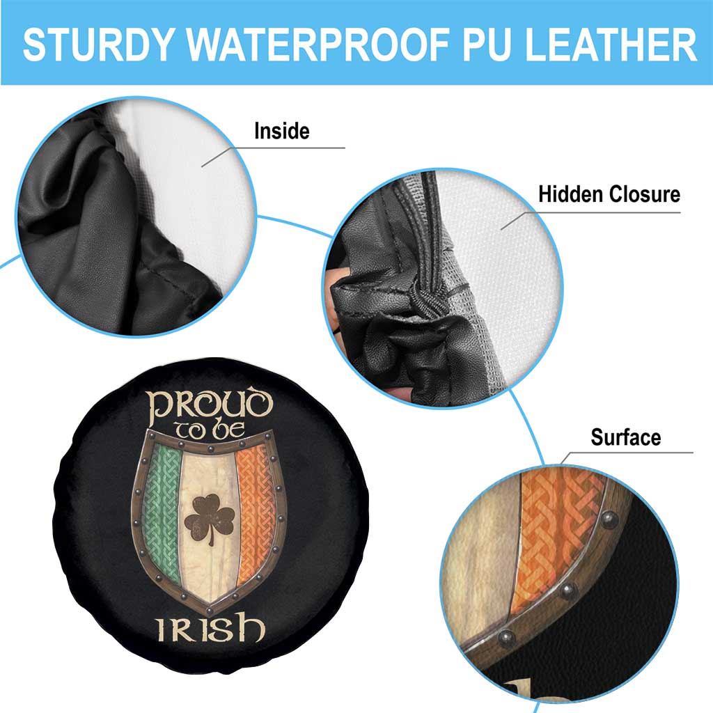 Proud To Be Irish Spare Tire Cover Celtic Shamrock Ireland Flag