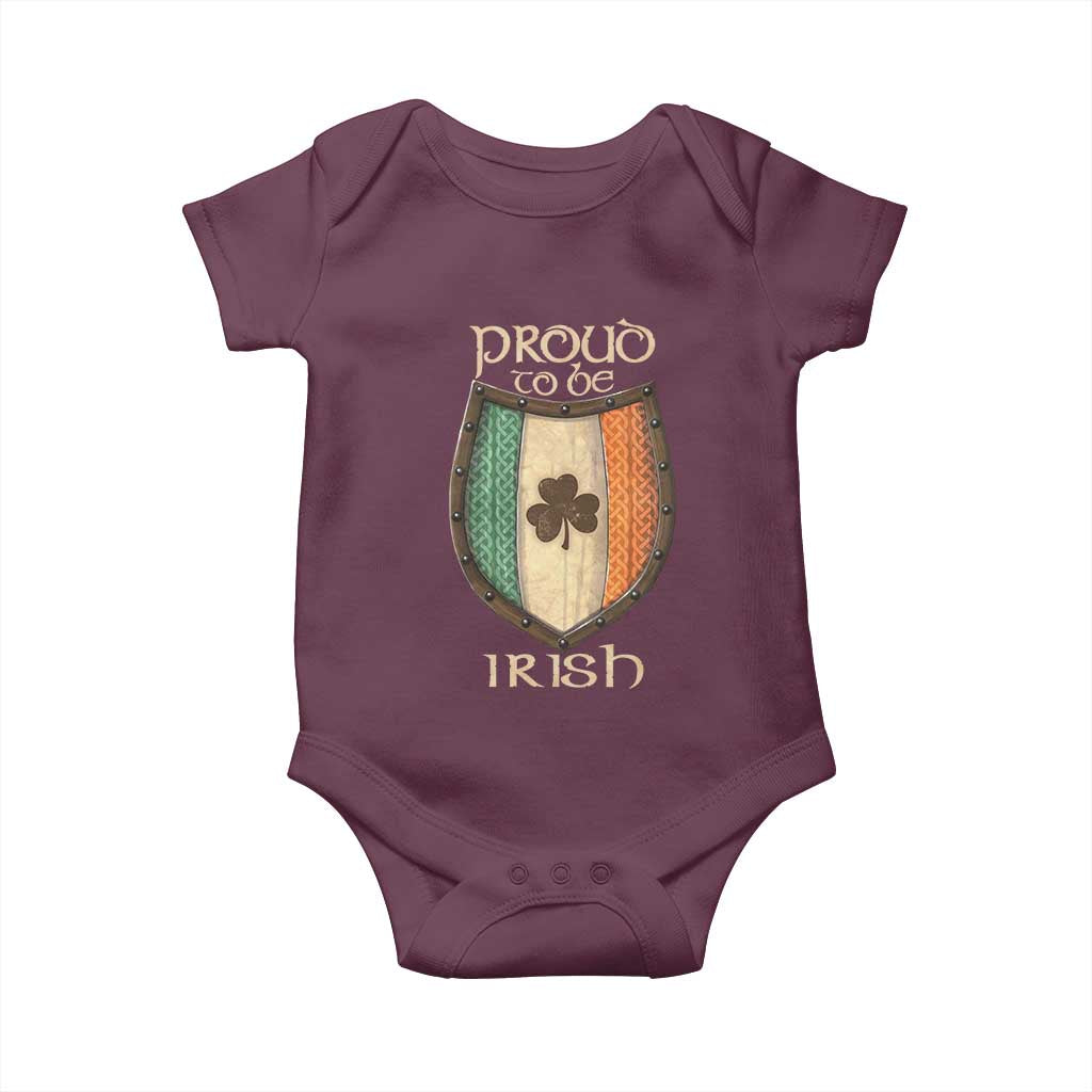 Proud To Be Irish Baby Onesie Celtic Shamrock Ireland Flag