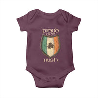 Proud To Be Irish Baby Onesie Celtic Shamrock Ireland Flag