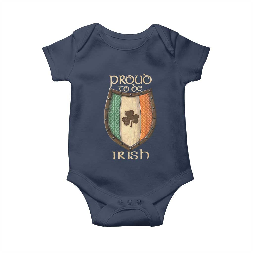 Proud To Be Irish Baby Onesie Celtic Shamrock Ireland Flag