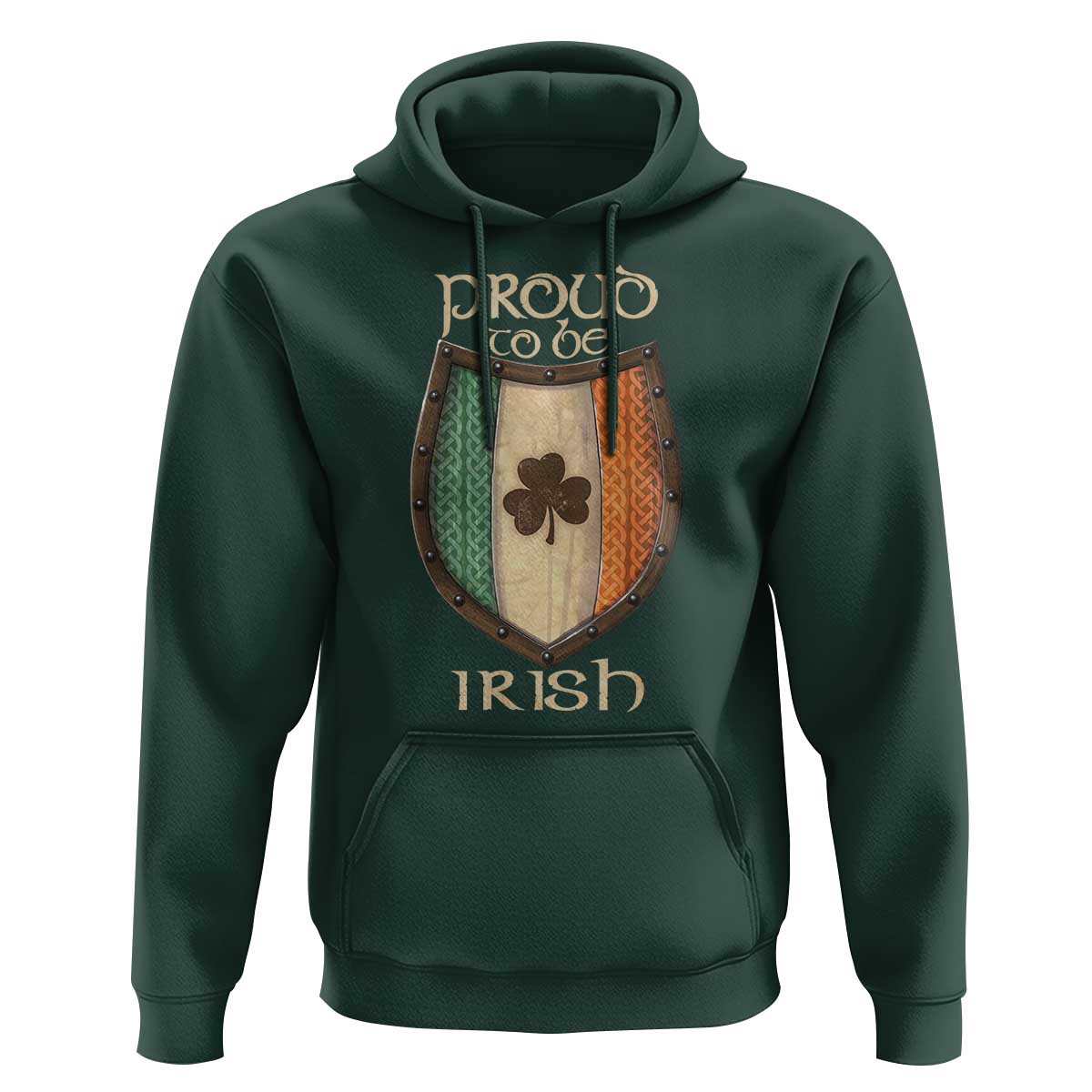 Proud To Be Irish Hoodie Celtic Shamrock Ireland Flag