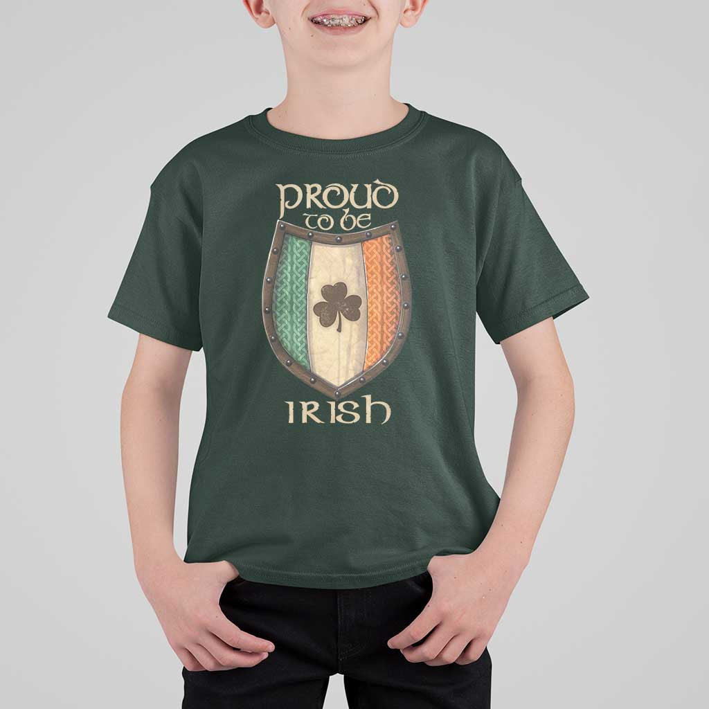 Proud To Be Irish T Shirt For Kid Celtic Shamrock Ireland Flag