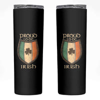 Proud To Be Irish Skinny Tumbler Celtic Shamrock Ireland Flag