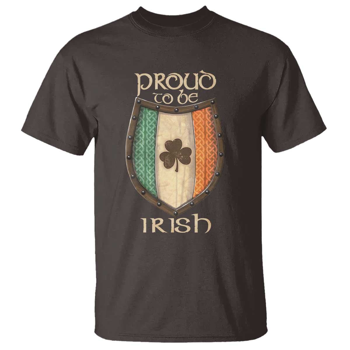 Proud To Be Irish T Shirt Celtic Shamrock Ireland Flag