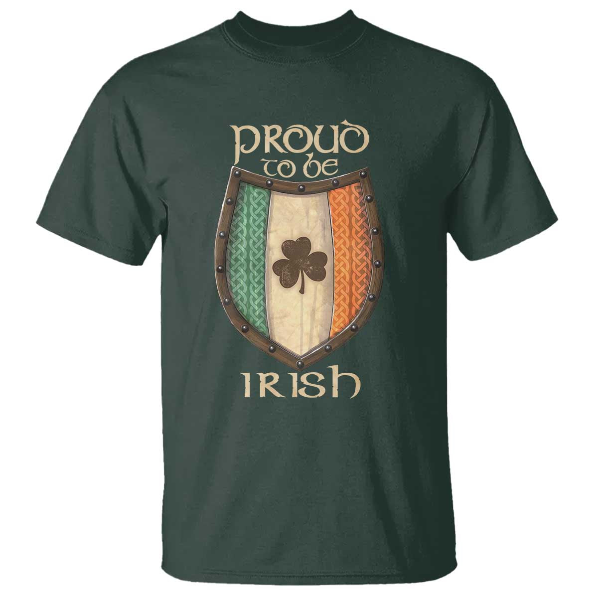 Proud To Be Irish T Shirt Celtic Shamrock Ireland Flag