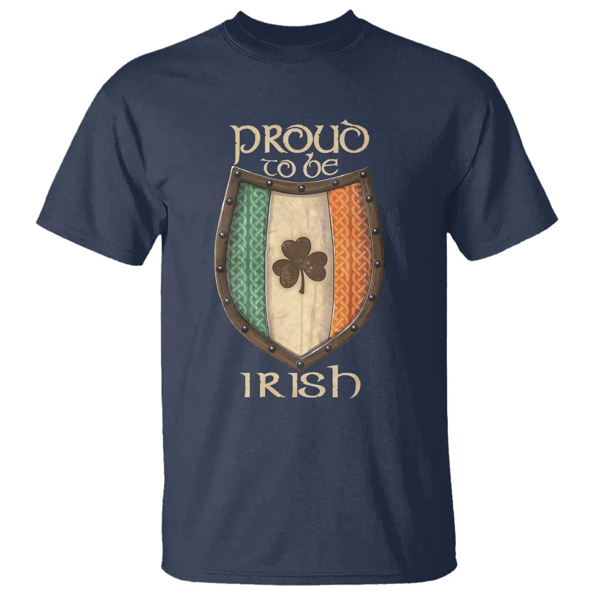 Proud To Be Irish T Shirt Celtic Shamrock Ireland Flag
