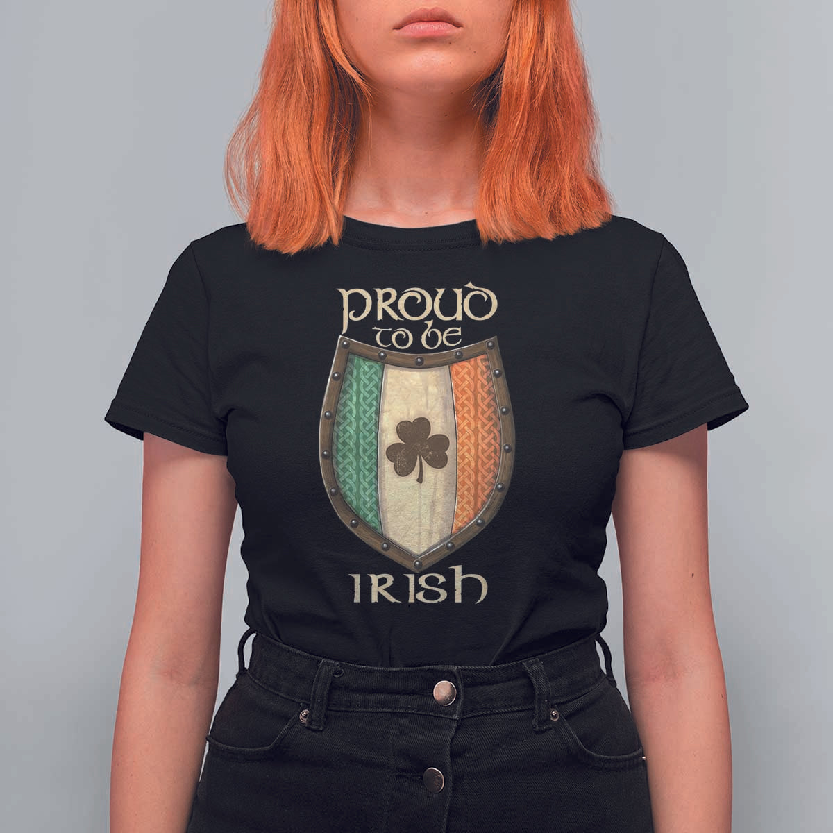 Proud To Be Irish T Shirt For Women Celtic Shamrock Ireland Flag