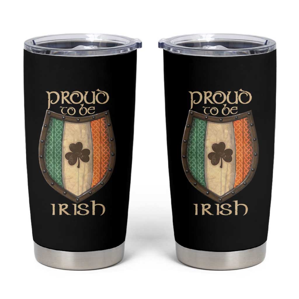 Proud To Be Irish Tumbler Cup Celtic Shamrock Ireland Flag
