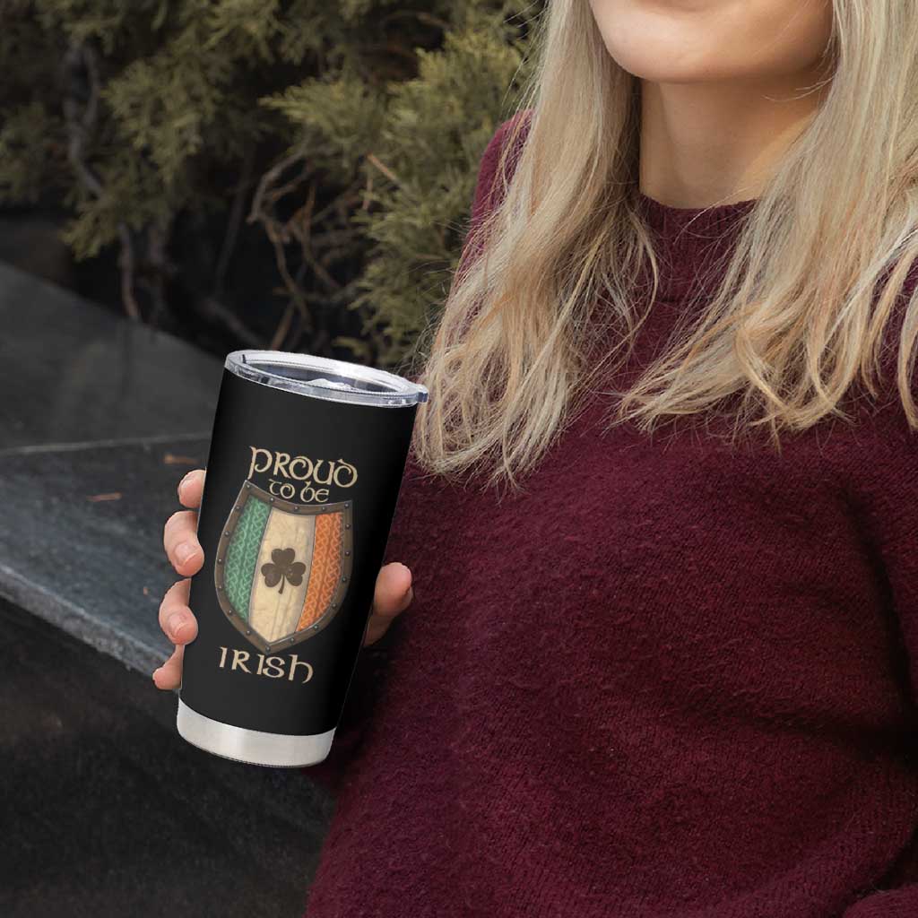 Proud To Be Irish Tumbler Cup Celtic Shamrock Ireland Flag