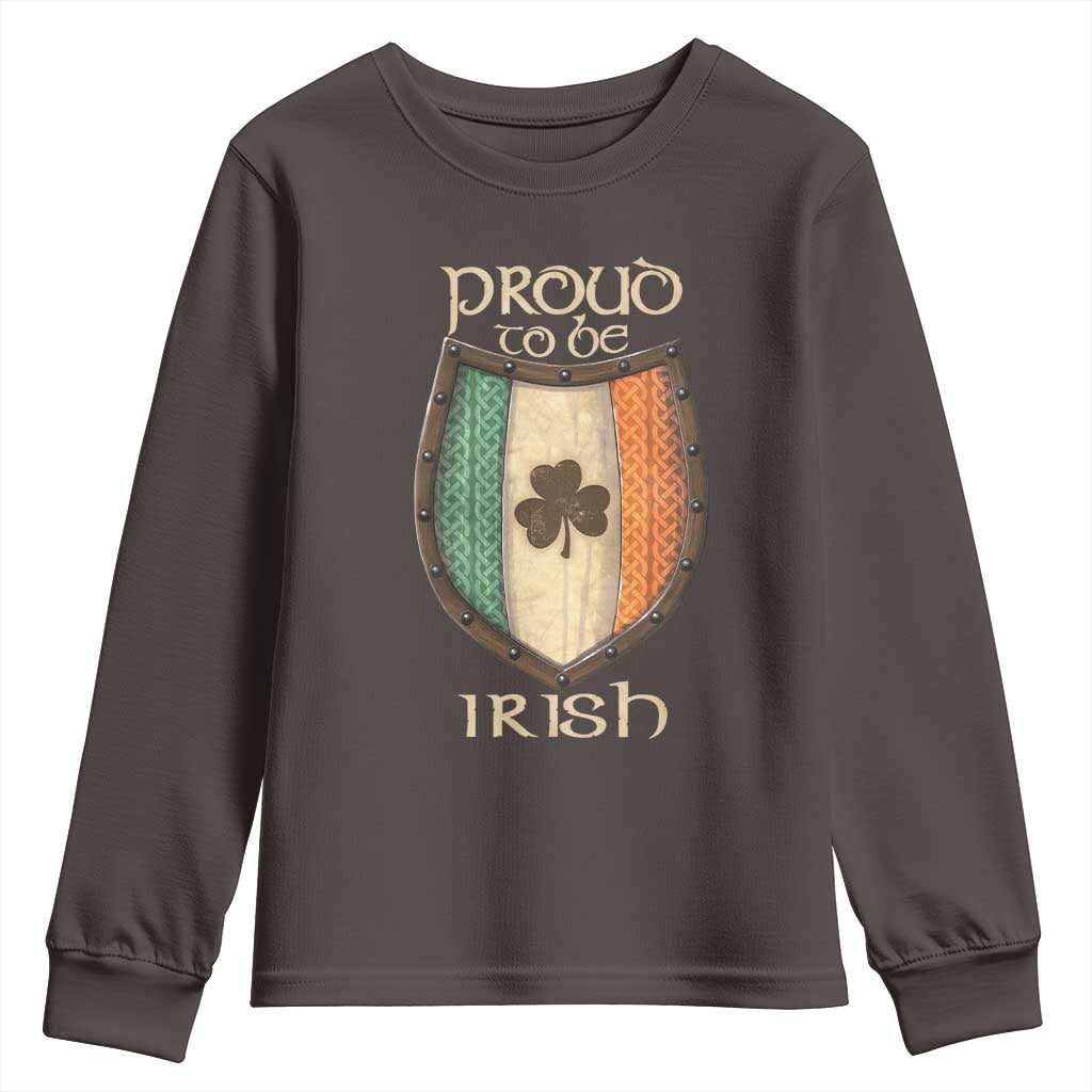 Proud To Be Irish Youth Sweatshirt Celtic Shamrock Ireland Flag