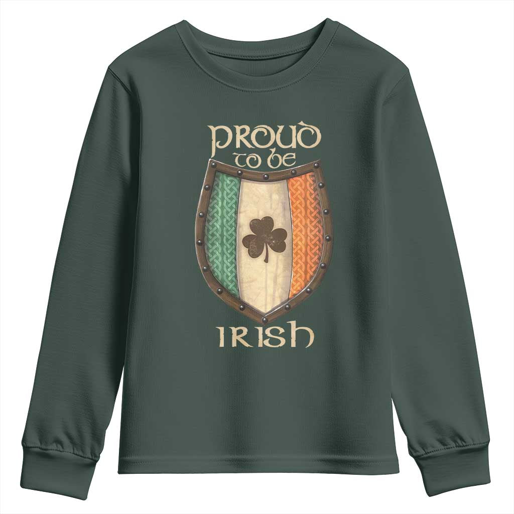 Proud To Be Irish Youth Sweatshirt Celtic Shamrock Ireland Flag