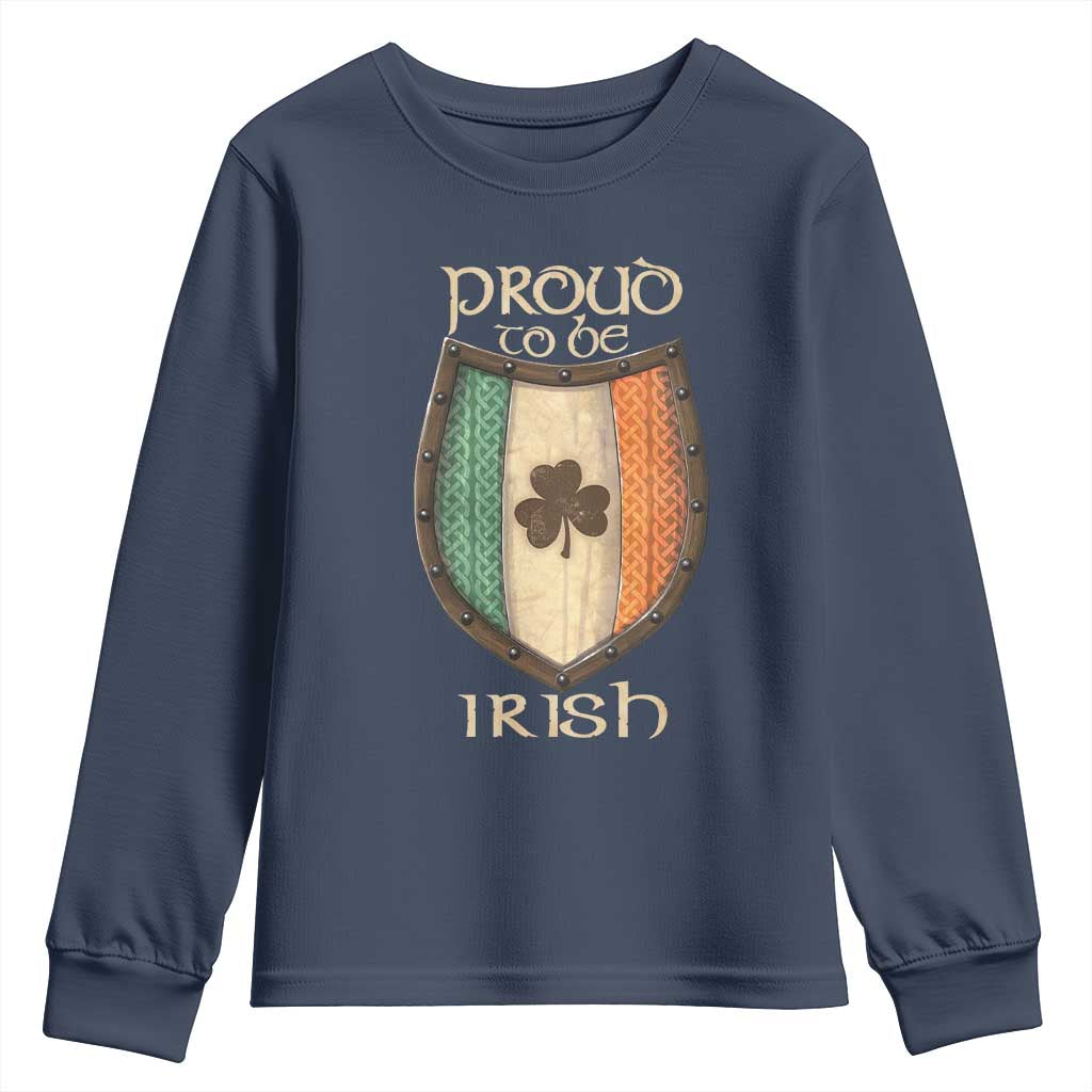 Proud To Be Irish Youth Sweatshirt Celtic Shamrock Ireland Flag