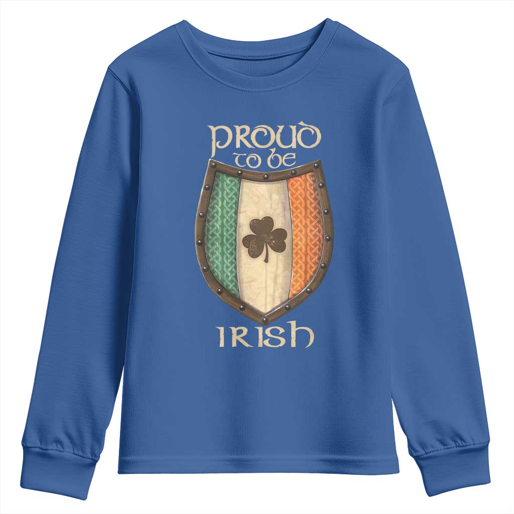 Proud To Be Irish Youth Sweatshirt Celtic Shamrock Ireland Flag
