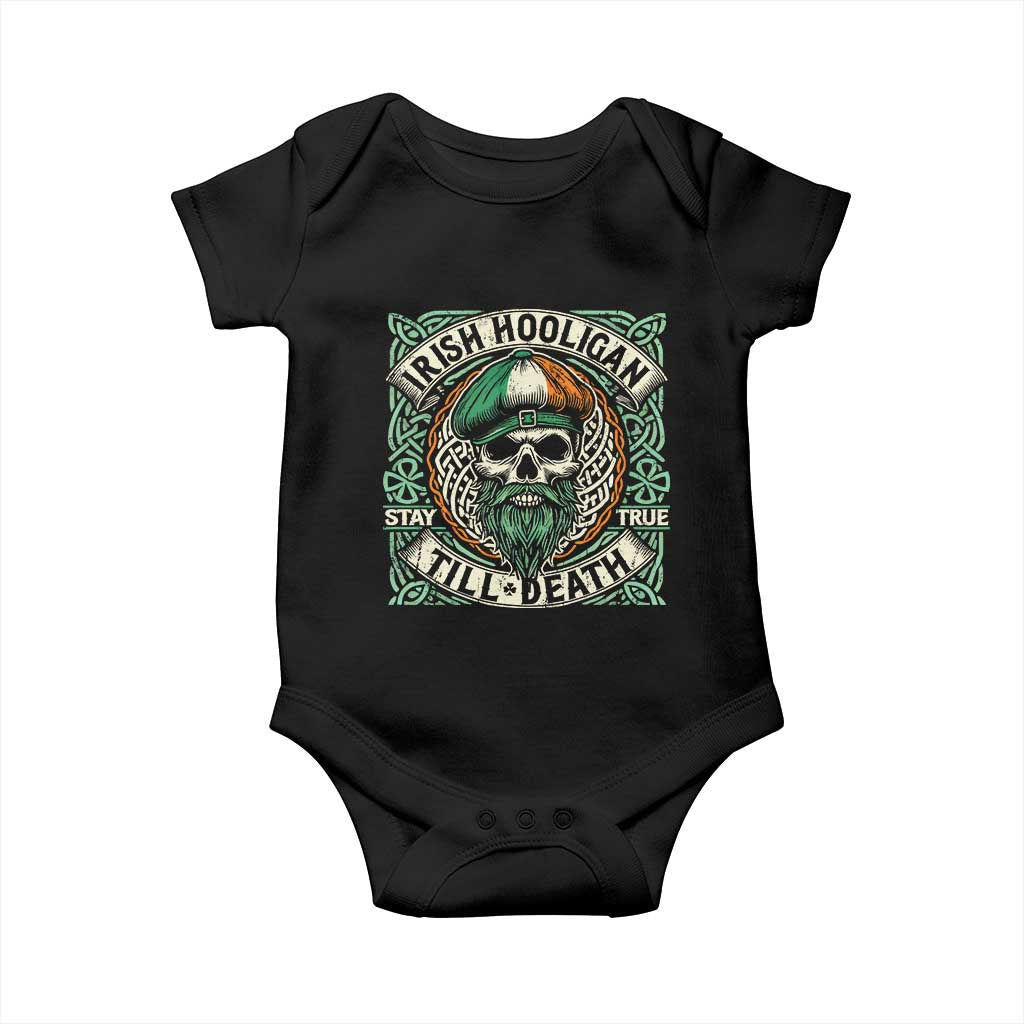 Irish Pride Baby Onesie Irish Hooligan Ireland Flag Skull