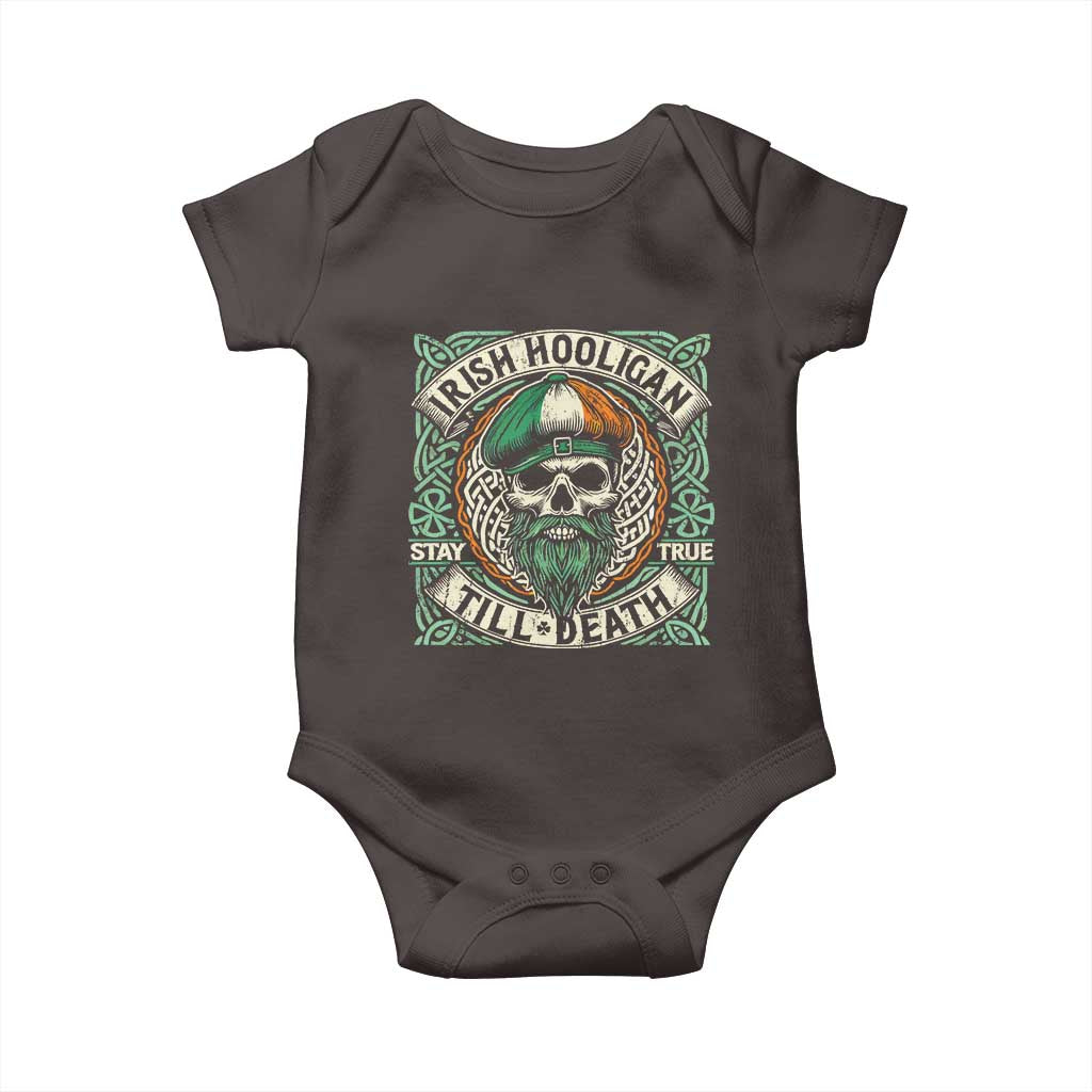 Irish Pride Baby Onesie Irish Hooligan Ireland Flag Skull
