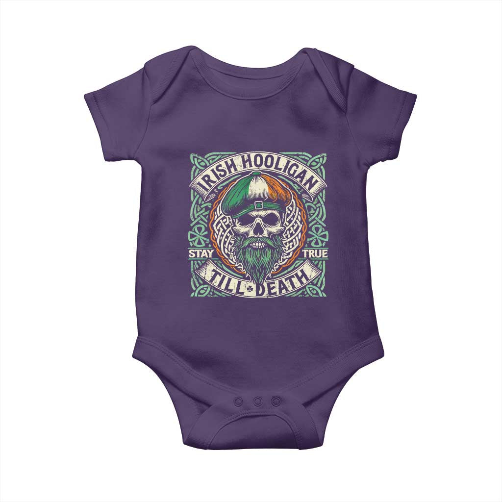 Irish Pride Baby Onesie Irish Hooligan Ireland Flag Skull