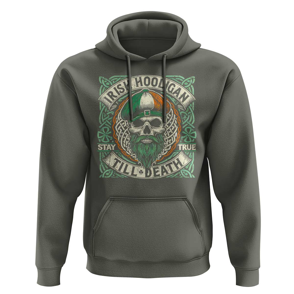 Irish Pride Hoodie Irish Hooligan Ireland Flag Skull
