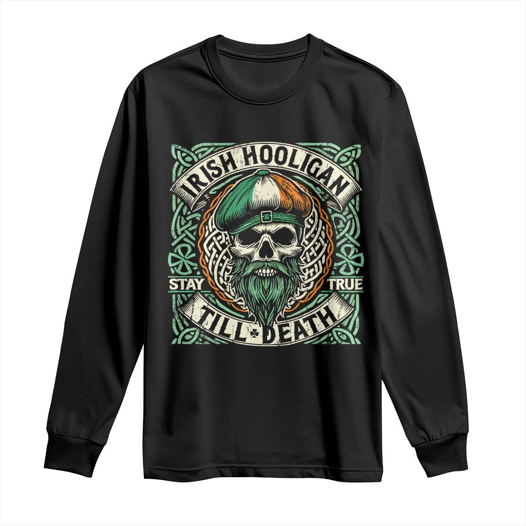 Irish Pride Long Sleeve Shirt Irish Hooligan Ireland Flag Skull