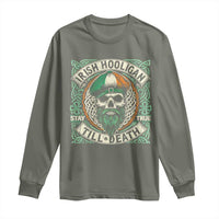 Irish Pride Long Sleeve Shirt Irish Hooligan Ireland Flag Skull