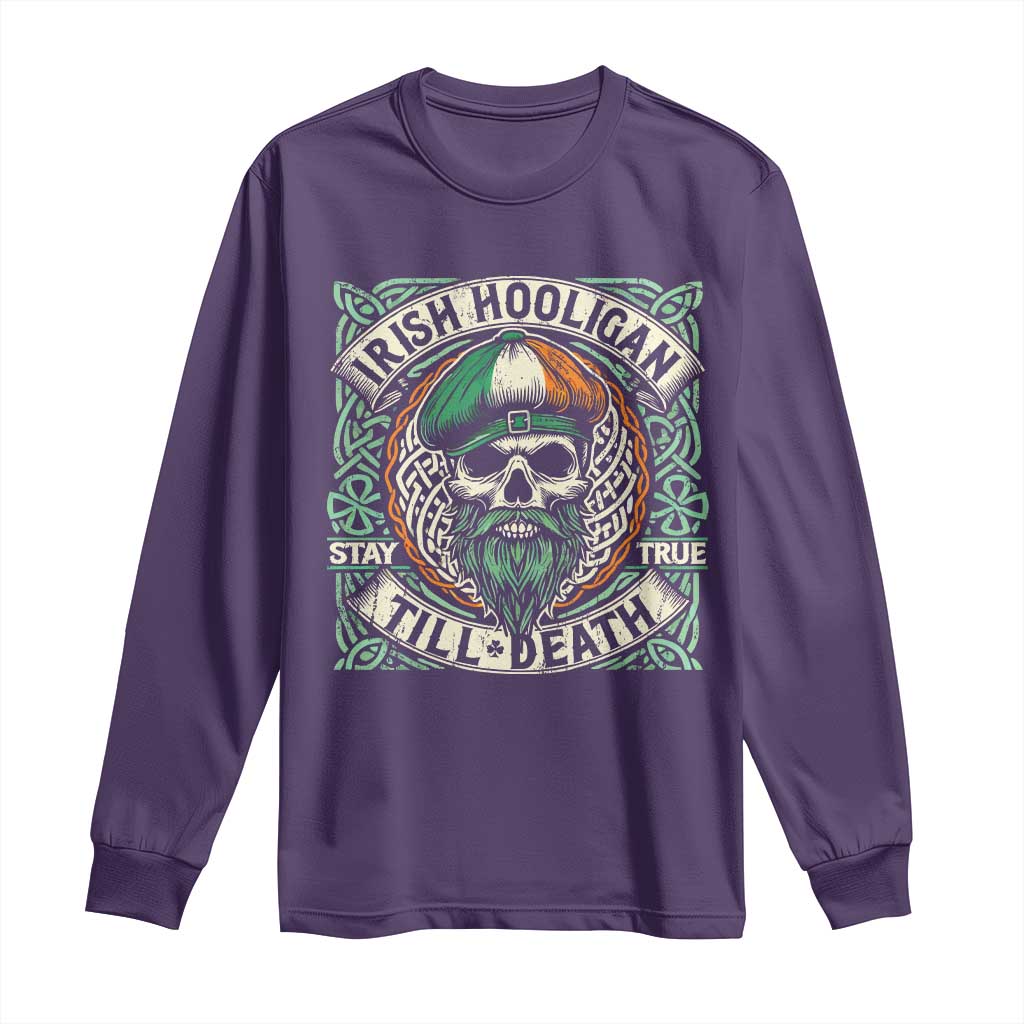 Irish Pride Long Sleeve Shirt Irish Hooligan Ireland Flag Skull