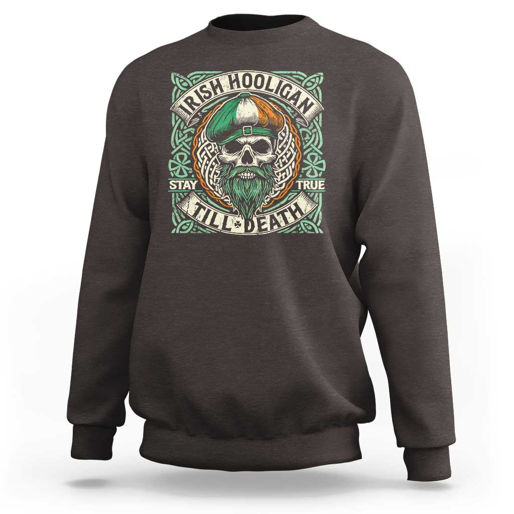 Irish Pride Sweatshirt Irish Hooligan Ireland Flag Skull