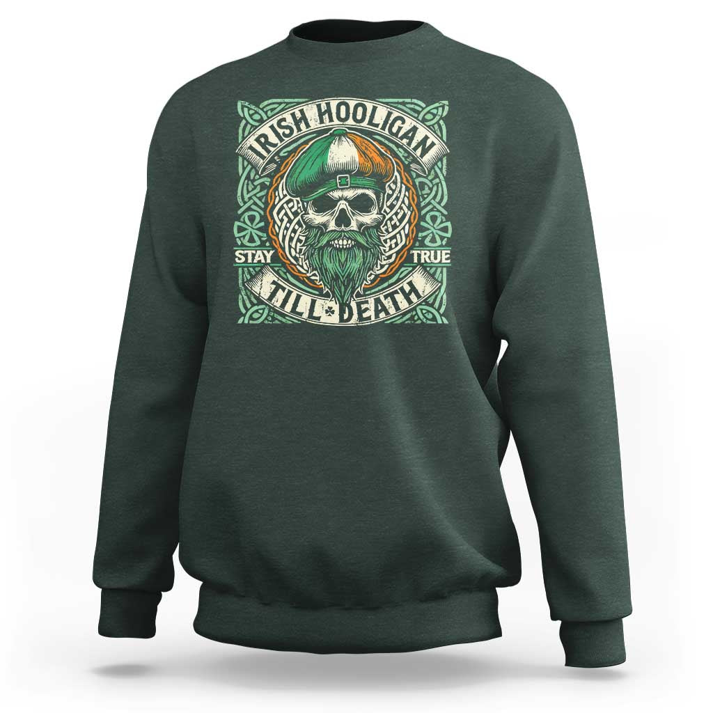 Irish Pride Sweatshirt Irish Hooligan Ireland Flag Skull