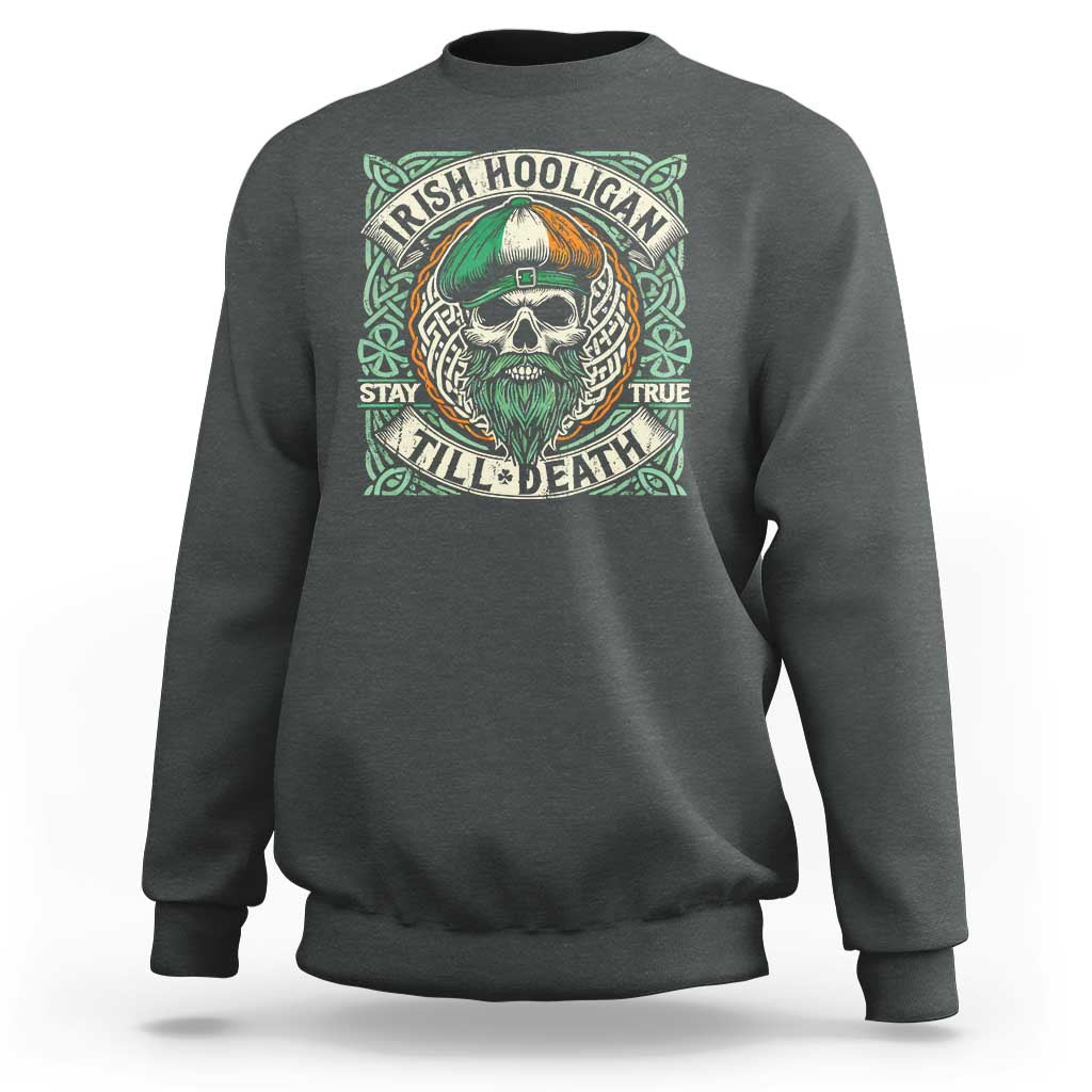 Irish Pride Sweatshirt Irish Hooligan Ireland Flag Skull