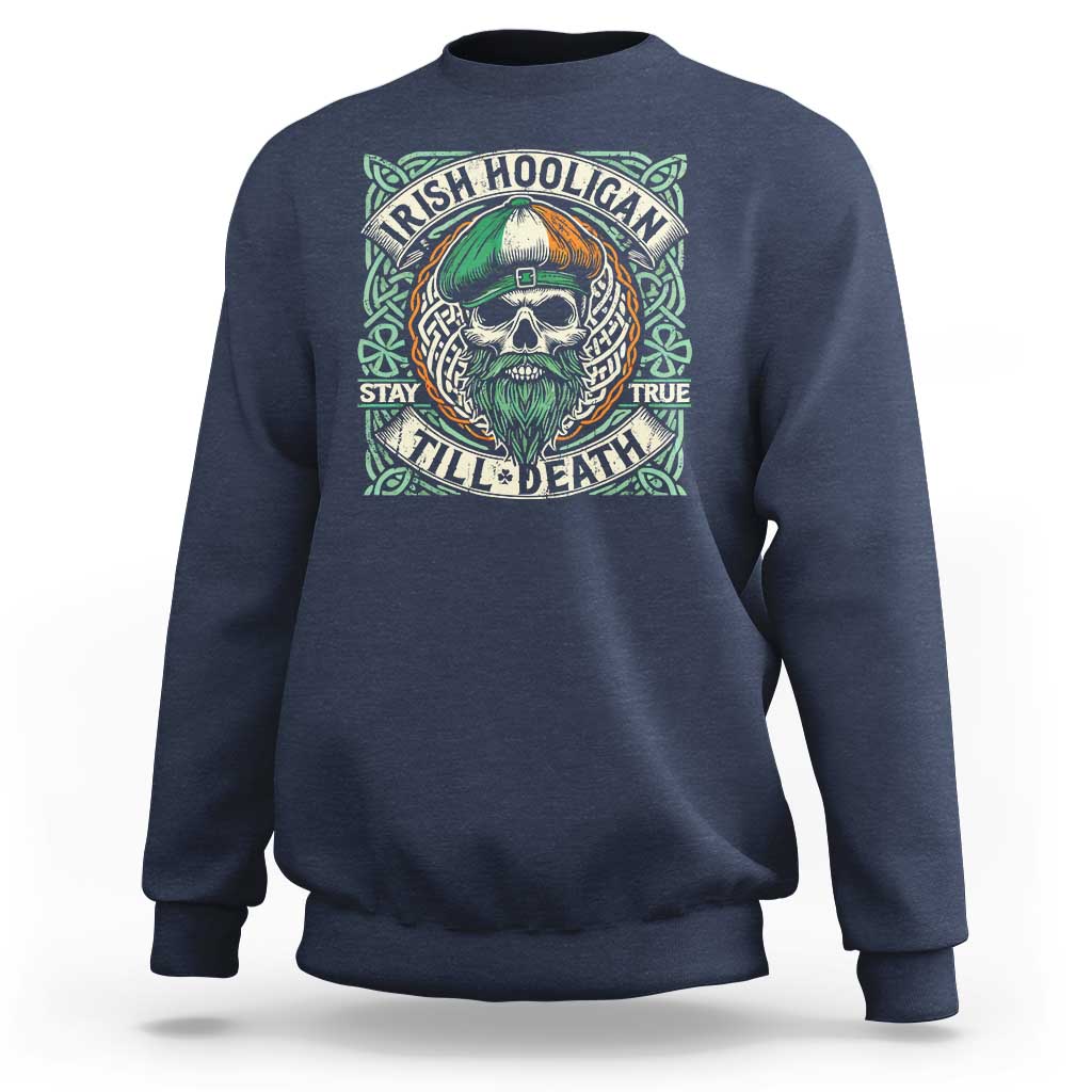 Irish Pride Sweatshirt Irish Hooligan Ireland Flag Skull
