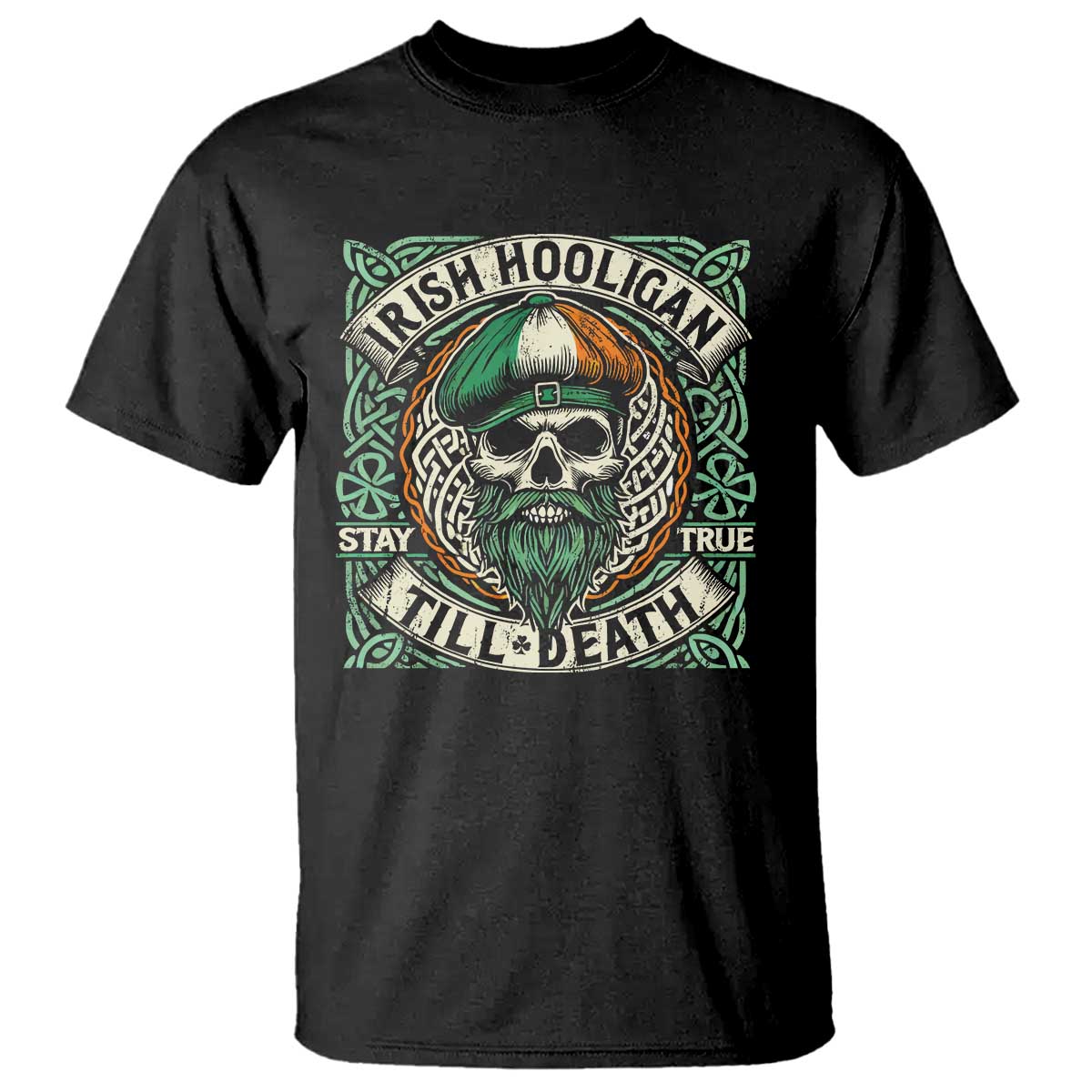 Irish Pride T Shirt Irish Hooligan Ireland Flag Skull