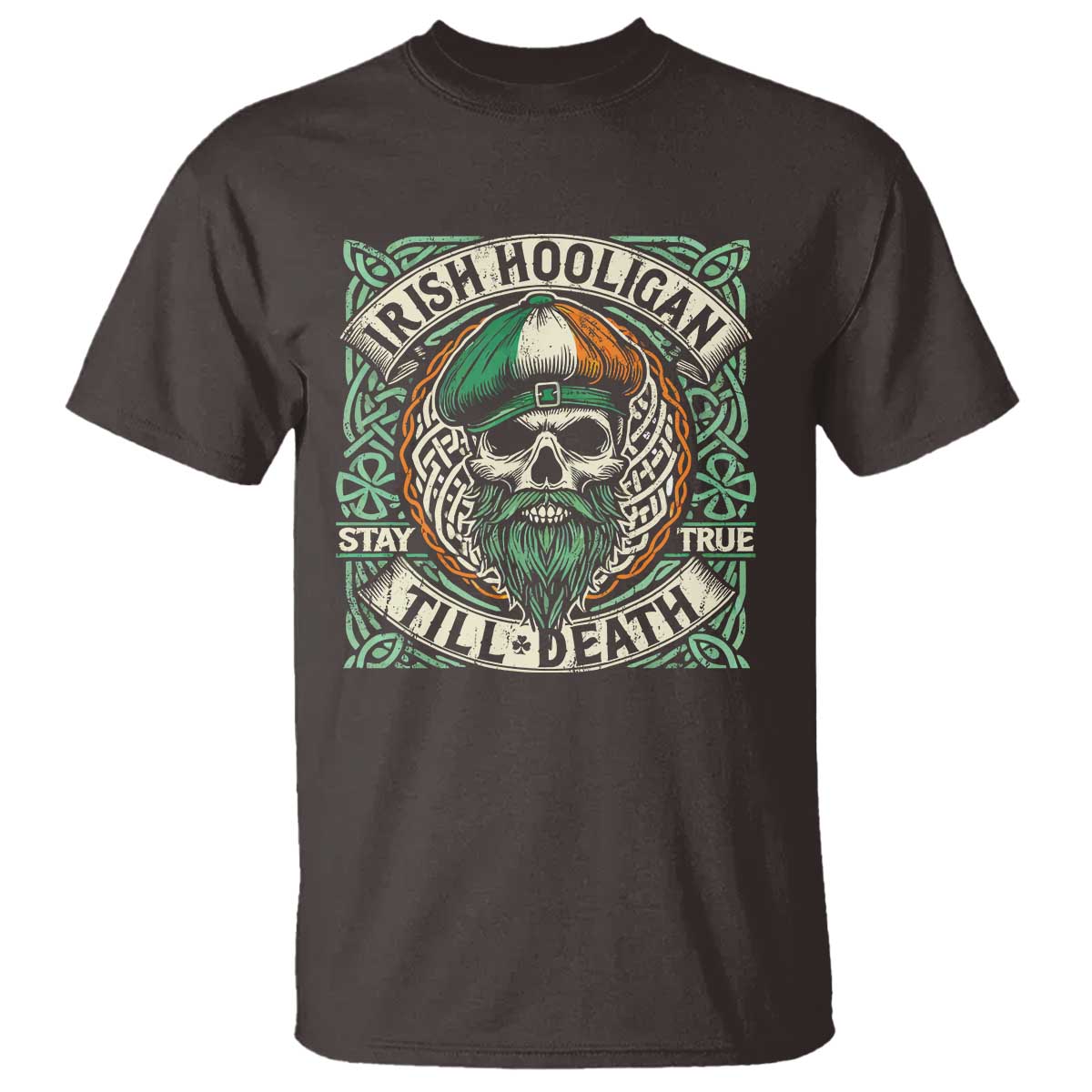Irish Pride T Shirt Irish Hooligan Ireland Flag Skull