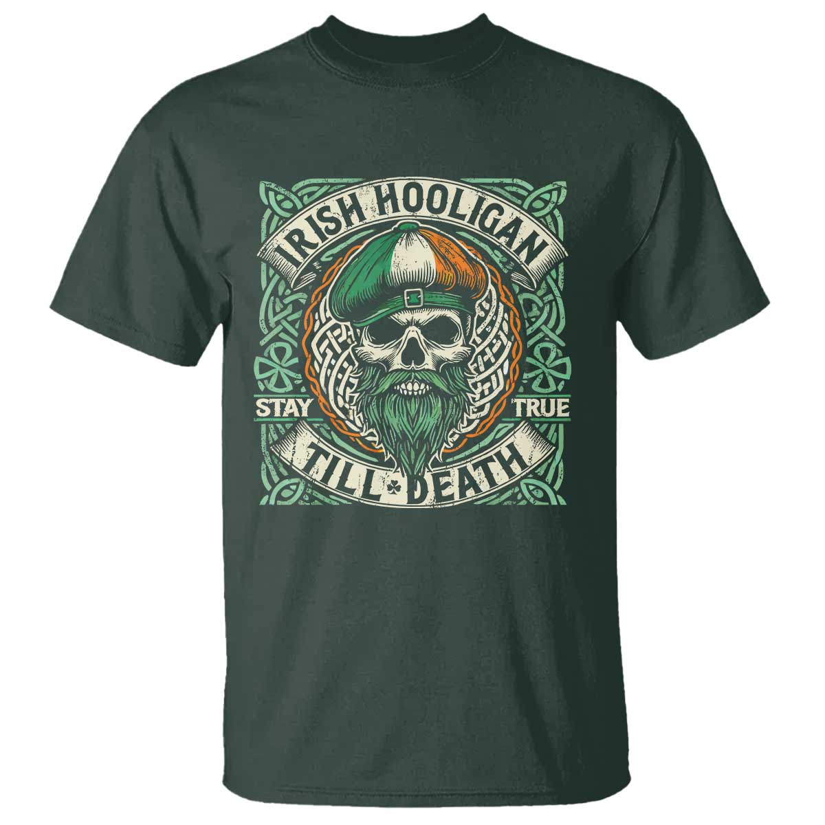 Irish Pride T Shirt Irish Hooligan Ireland Flag Skull