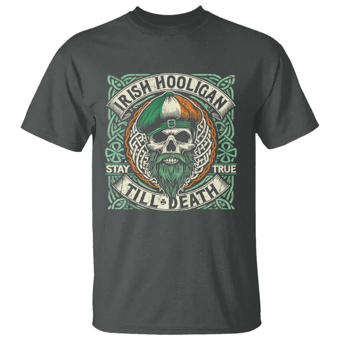 Irish Pride T Shirt Irish Hooligan Ireland Flag Skull