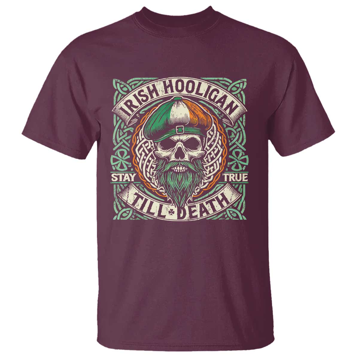 Irish Pride T Shirt Irish Hooligan Ireland Flag Skull