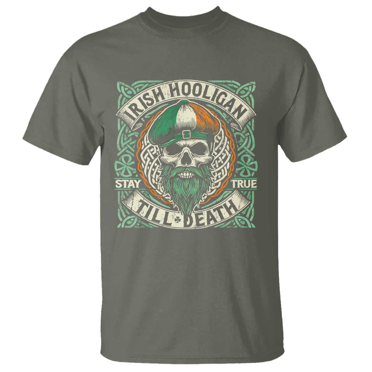 Irish Pride T Shirt Irish Hooligan Ireland Flag Skull