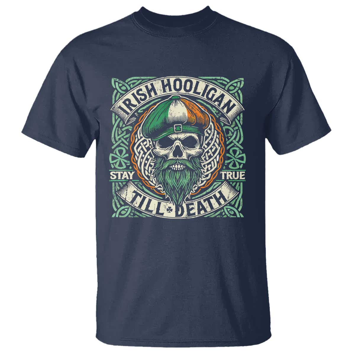 Irish Pride T Shirt Irish Hooligan Ireland Flag Skull
