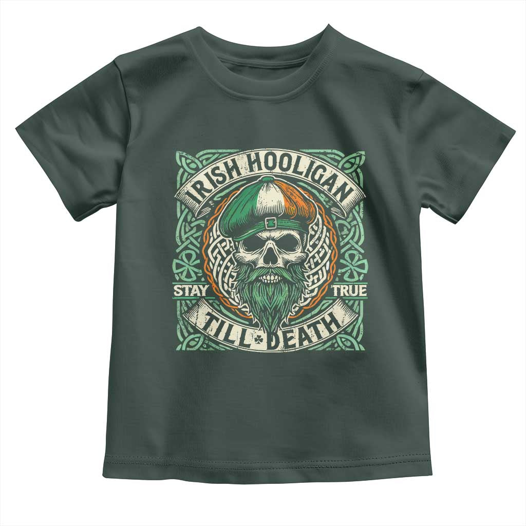 Irish Pride Toddler T Shirt Irish Hooligan Ireland Flag Skull