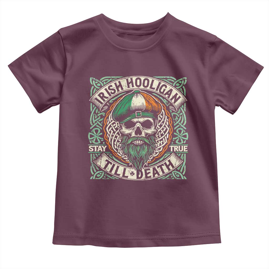 Irish Pride Toddler T Shirt Irish Hooligan Ireland Flag Skull
