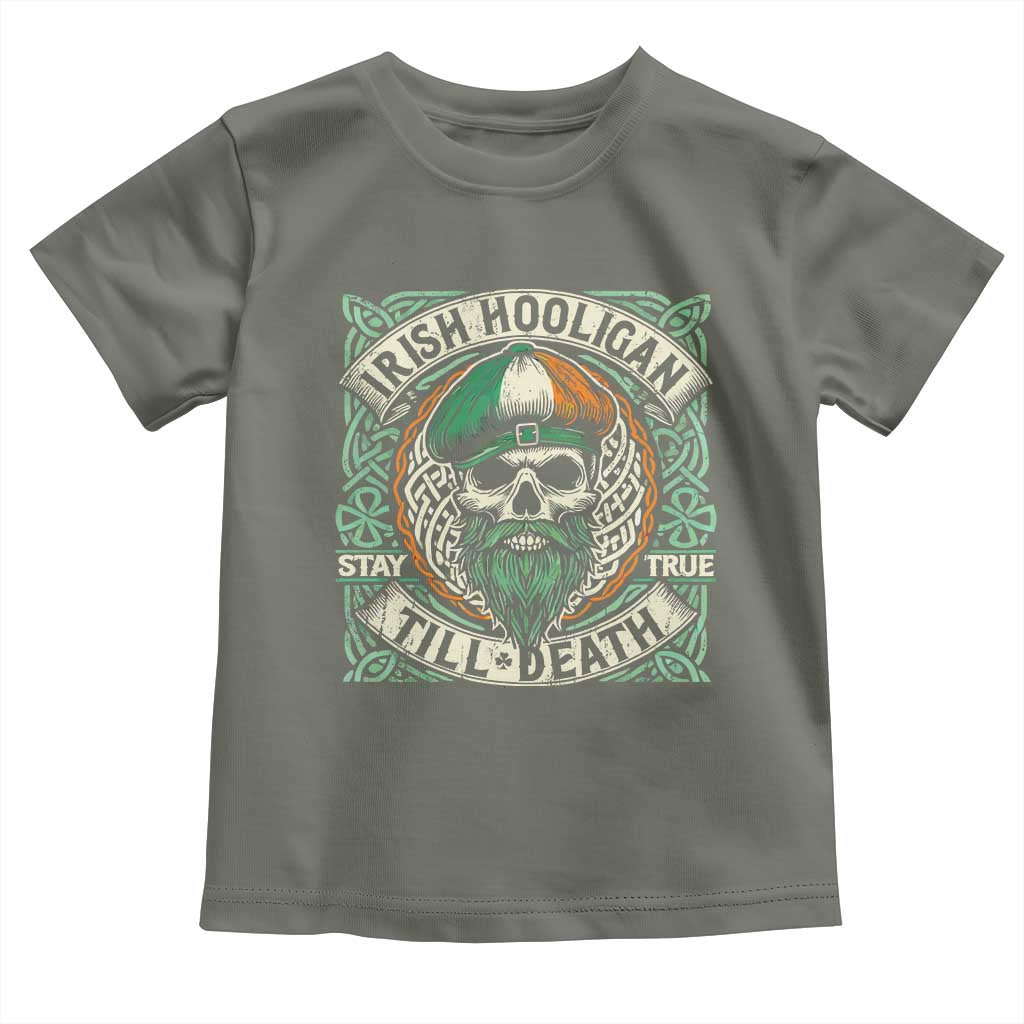 Irish Pride Toddler T Shirt Irish Hooligan Ireland Flag Skull