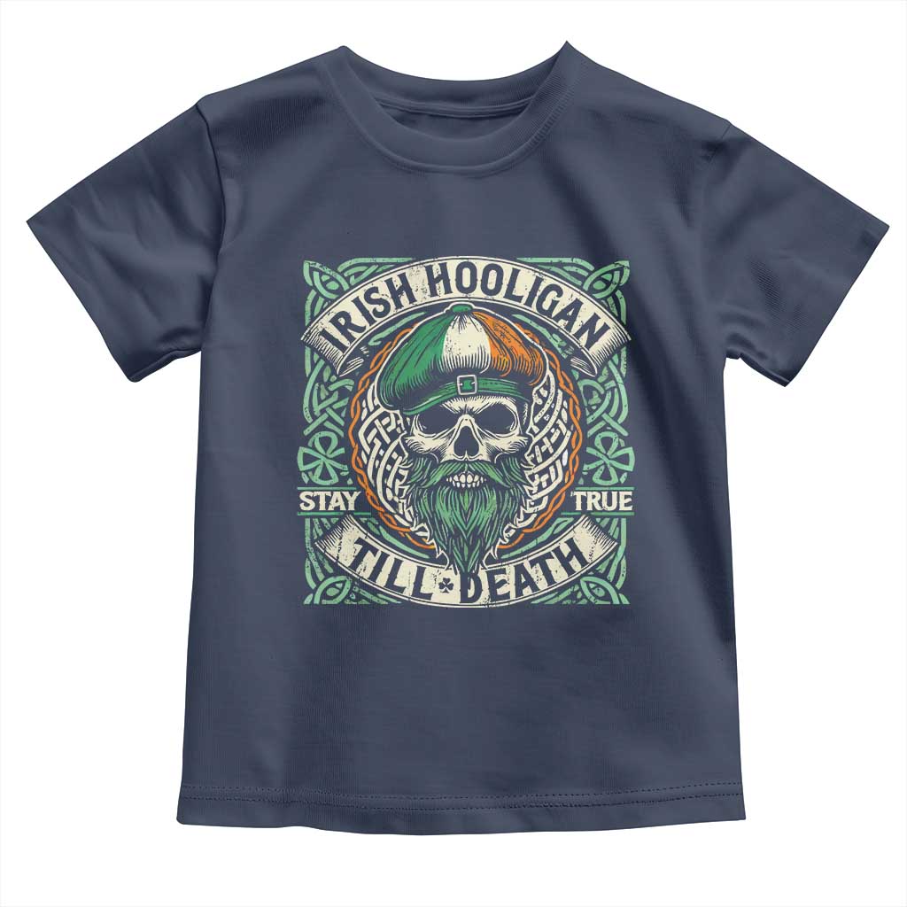 Irish Pride Toddler T Shirt Irish Hooligan Ireland Flag Skull