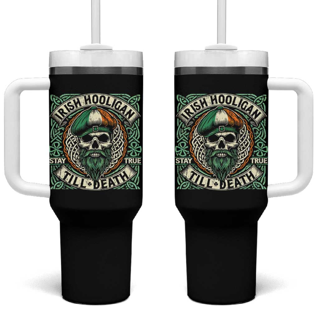 Irish Pride Tumbler With Handle Irish Hooligan Ireland Flag Skull