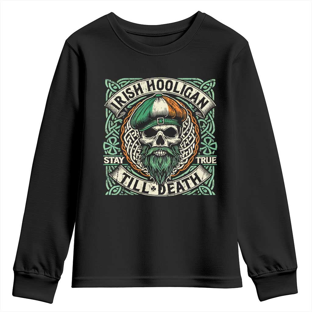 Irish Pride Youth Sweatshirt Irish Hooligan Ireland Flag Skull