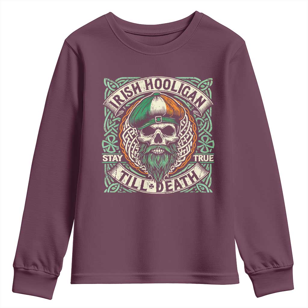 Irish Pride Youth Sweatshirt Irish Hooligan Ireland Flag Skull