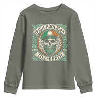Irish Pride Youth Sweatshirt Irish Hooligan Ireland Flag Skull