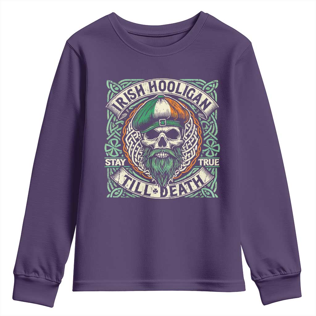 Irish Pride Youth Sweatshirt Irish Hooligan Ireland Flag Skull
