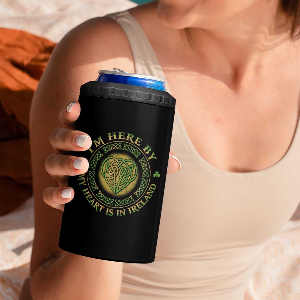 Irish Pride 4 in 1 Can Cooler Tumbler I May Be Here But My Heart Is In Ireland