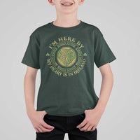 Irish Pride T Shirt For Kid I May Be Here But My Heart Is In Ireland