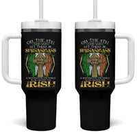 Irish Pride Tumbler With Handle God Said Let There Be Shenanigans And Malarkey In The World So He Created The Irish